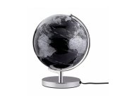GLOBUS TROIKA LIGHT 25 CM OŚWIETLENIE METALOWA PODSTAWA CZARNO-SREBRNY