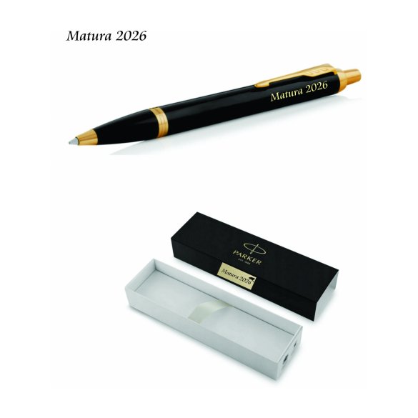 SZCZĘŚLIWY DŁUGOPIS PARKER IM BLACK GT Z GRAWEREM MATURA 2026 PLUS TABLICZKA MATURA 2026