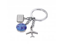 BRELOK TROIKA SAMOLOTOWY, 3 CHARMSY, METAL 