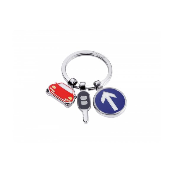 BRELOK TROIKAW DRODZE, 3 CHARMSY, METAL EMALIOWANY