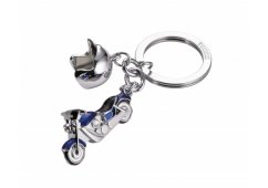 BRELOK TROIKA MOTOCYKL, 2 CHARMSY, METAL EMALIOWANY