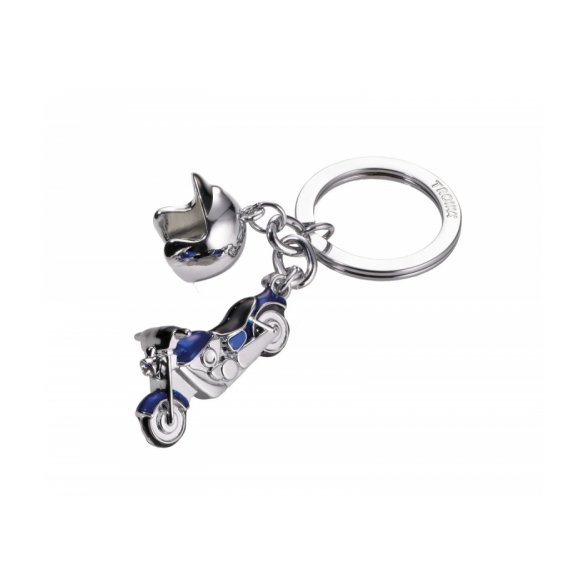 BRELOK TROIKA MOTOCYKL, 2 CHARMSY, METAL EMALIOWANY