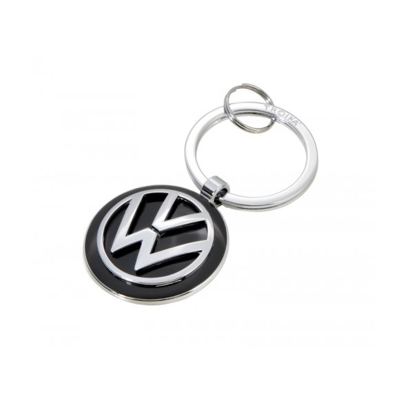 BRELOK TROIKA VW VOLKSWAGEN RING NA KLUCZE, CHROMOWANY METAL