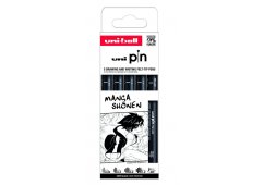 ZESTAW CIENKOPISÓW KREŚLARSKICH UNI PIN 200 MANGA SHONEN, 0,05 - 1,2 mm, 5 szt. 