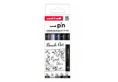 ZESTAW CIENKOPISÓW KREŚLARSKICH UNI PIN 200 BRUSH ART 0,2 - 1 mm, 5 szt. Z PĘDZELKIEM