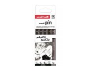 ZESTAW CIENKOPISÓW KREŚLARSKICH UNI PIN 200 MANGA SHOJO, 2 KOLORY, 0,03 - 0,5 mm, 5 szt. 