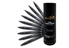 ZESTAW CIENKOPISÓW KREŚLARSKICH UNI PIN 200; 0,03 -1,2 mm, 9 szt. W TUBIE