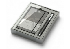 FABER-CASTELL ZESTAW UPOMINKOWY: DŁUGOPIS AMBITION RESIN BLACK + NOTES