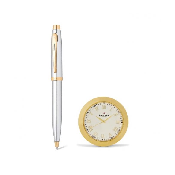 ZESTAW SHEAFFER DŁUGOPIS 100 CHROM GT Z ZEGARKIEM