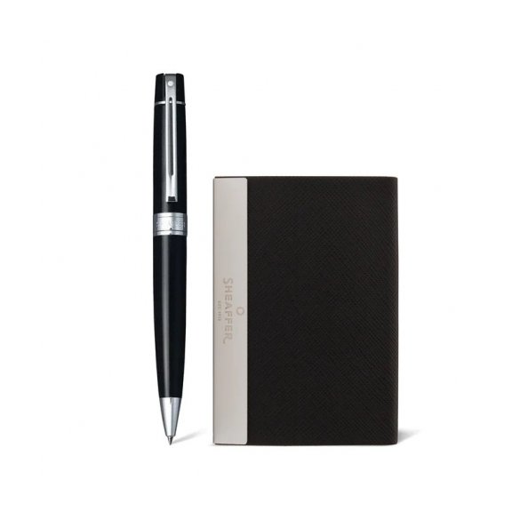ZESTAW SHEAFFER DŁUGOPIS 300 CZARNY CT Z WIZYTOWNIKIEM