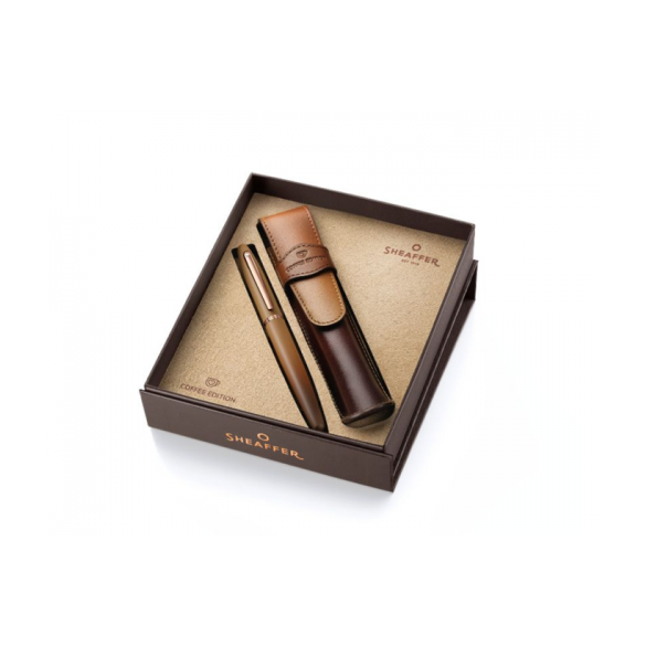 Sheaffer Coffee Edition – zestaw prezentowy: pióro wieczne VFM i skórzane etui na pióro