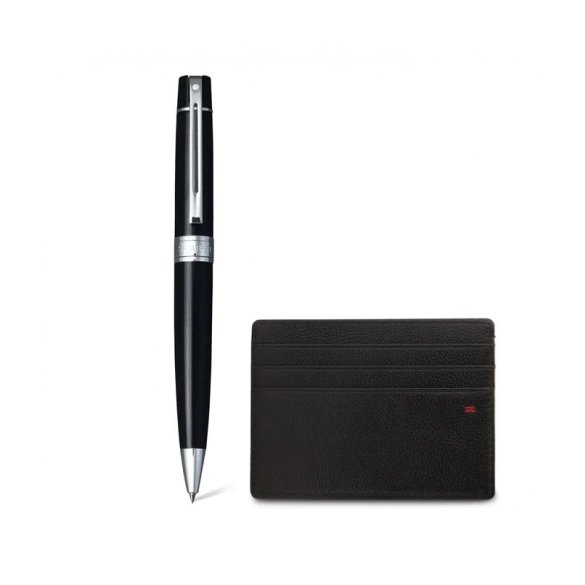 ZESTAW SHEAFFER DŁUGOPIS 300 CZARNY CT Z ETUI NA KARTY