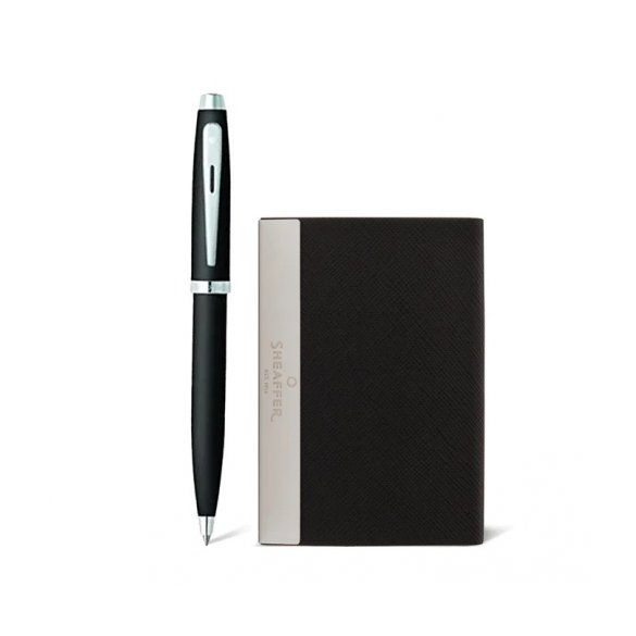 ZESTAW SHEAFFER DŁUGOPIS 100 CZARNY MAT CT Z ETUI NA WIZYTÓWKI