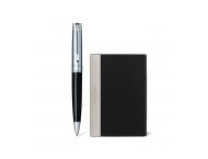 ZESTAW SHEAFFER DŁUGOPIS 300 CZARNY CHROM CT Z ETUI NA WIZYTÓWKI