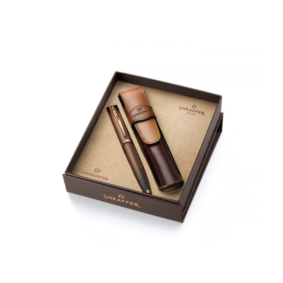 Sheaffer Coffee Edition – zestaw prezentowy: pióro wieczne 100 i skórzane etui