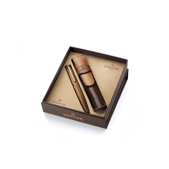 Sheaffer Coffee Edition – zestaw prezentowy: roller VFM i skórzane etui na roller