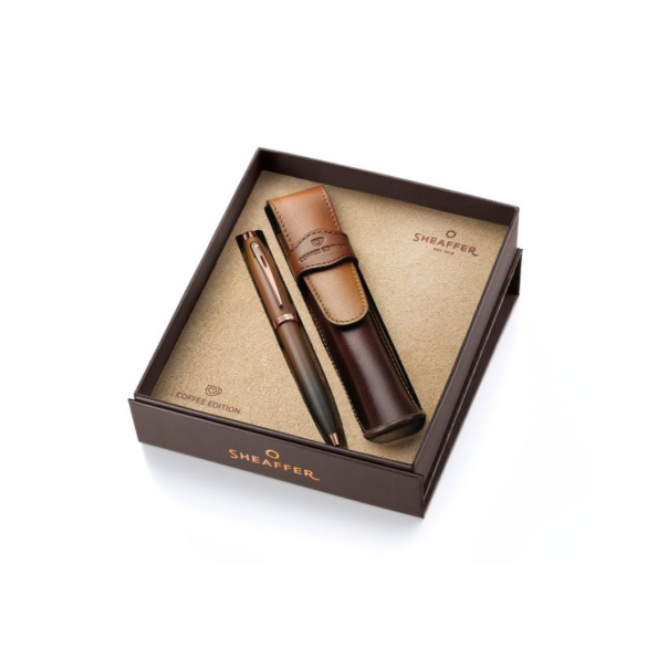 ZESTAW SHEAFFER COFFEE EDITION – DŁUGOPIS 100 I SKÓRZANE ETUI NA DŁUGOPIS