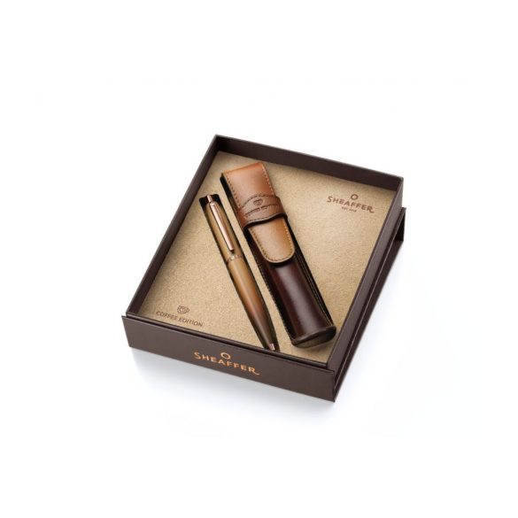 ZESTAW SHEAFFER COFFEE EDITION – DŁUGOPIS VFM I SKÓRZANE ETUI NA DŁUGOPIS
