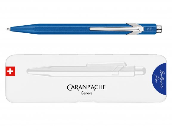 DŁUGOPIS CARAN D'ACHE 849 COLORMAT-X NIEBIESKI W PUDEŁKU