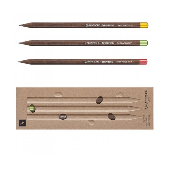 OŁÓWKI CARAN D’ACHE NESPRESSO SWISS WOOD 3 SZTUKI