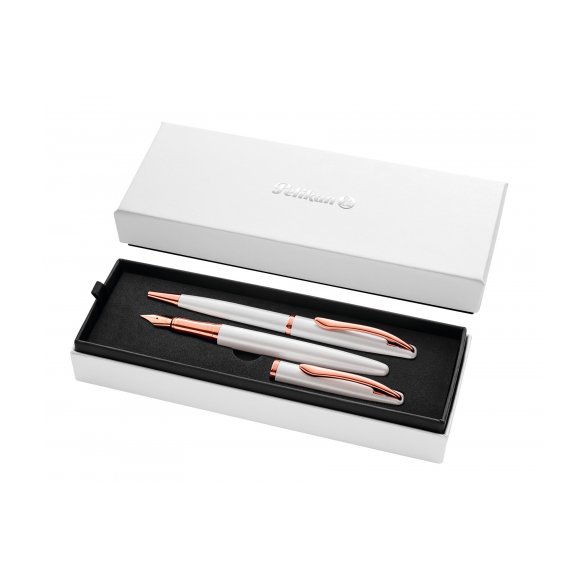 ZESTAW PELIKAN JAZZ NOBLE ELEGANCE PIÓRO I DŁUGOPIS WHITE ROSE GOLD