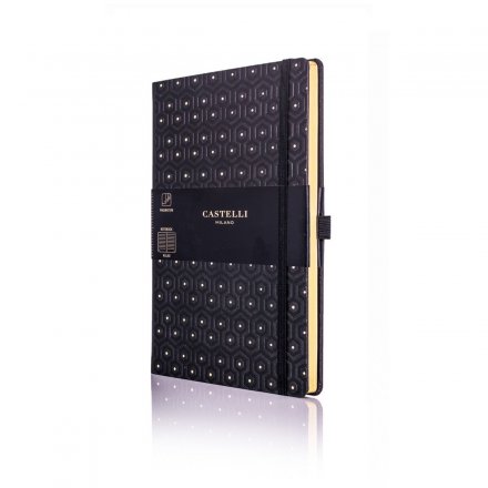 NOTATNIK CASTELLI MILANO HONEYCOMB BLACK & GOLD