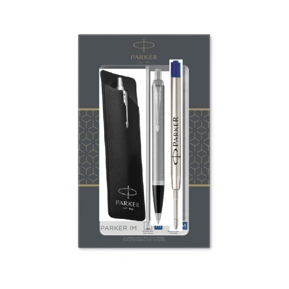 ZESTAW DŁUGOPIS PARKER IM BRUSH METAL CT + POJEDYNCZE ETUI + DODATKOWY WKŁAD