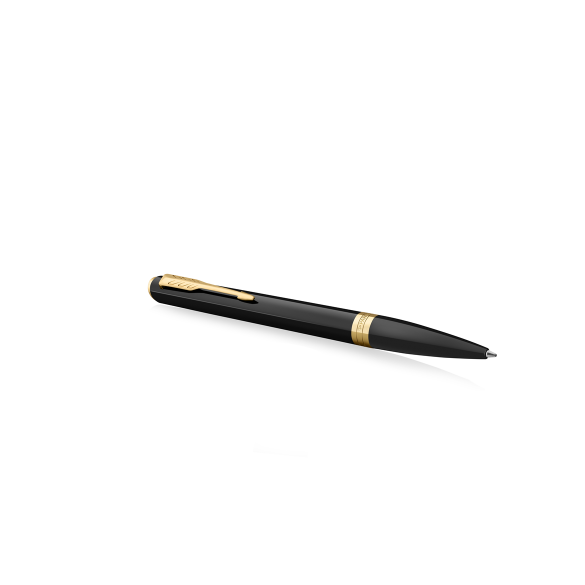 Długopis Parker Meridian Glossy Black GT, czarny błyszczący, złote wykończenia