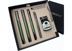 ZESTAW MONTEVERDE RITMA GREEN PIÓRO WIECZNE, ROLLER I DŁUGOPIS W PUDEŁKU