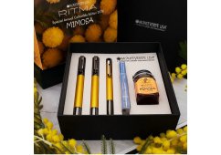 ZESTAW MONTEVERDE MIMOSA 5 ELEMENTÓW: PIÓRO WIECZNE, ROLLER, DŁUGOPIS , ATRAMENT, TŁOCZEK W PUDEŁKU 