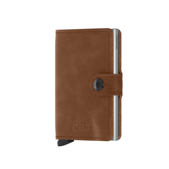 PORTFEL SECRID RFID MINIWALLET VINTAGE COGNAC SILVER