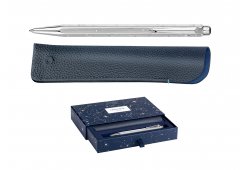 ZESTAW CARAN D'ACHE ECRIDOR DŁUGOPIS PLUS SKÓRZANE ETUI COSMIC BLUE EDYCJA LIMITOWANA