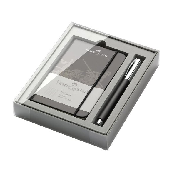 ZESTAW FABER-CASTELL ROLLER AMBITION RESIN BLACK Z NOTESEM