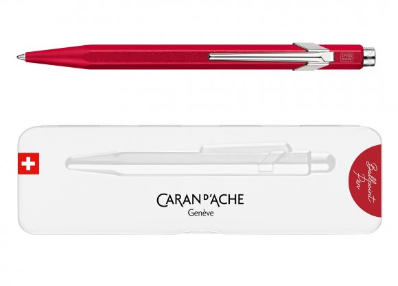 DŁUGOPIS CARAN D'ACHE 849 COLORMAT-X CZERWONY W PUDEŁKU