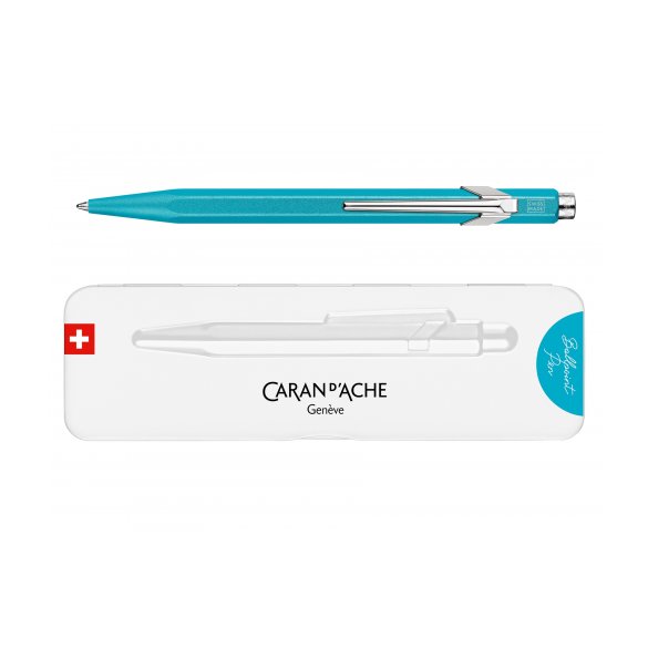 DŁUGOPIS CARAN D'ACHE 849 COLORMAT-X TURKUSOWY W PUDEŁKU