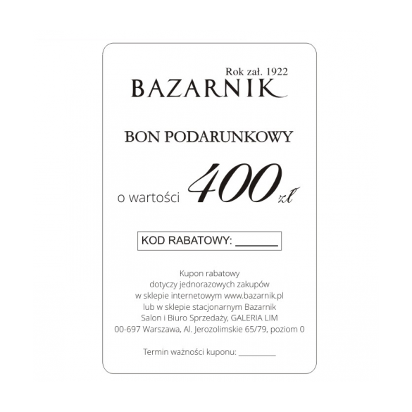 Karta Upominkowa 400 zł